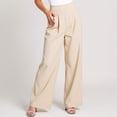 thumbnail image 6 of QASIEATN Womens High Waisted Wide Leg Pants Solid Comfortable Strecth Pants for Middle Senior Women Casual Trousers, 6 of 8