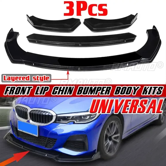 3PCS Universal Car Front Bumper Splitter Lip For BMW X5 E70 F20 E90 E53 G20 G30 E90 E91 E92 E93 F30 F80 F32 F82 E60 E61 Body Kit