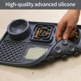 thumbnail image 3 of Silicone Slow Feeder Lick Mat with Suction for Small Dog Cat,Puzzle Food Mat, Slow Feeding Food,Stimulating Puzzle Activity, Boredom Anxiety Reducer for Pet (Blue), 3 of 4