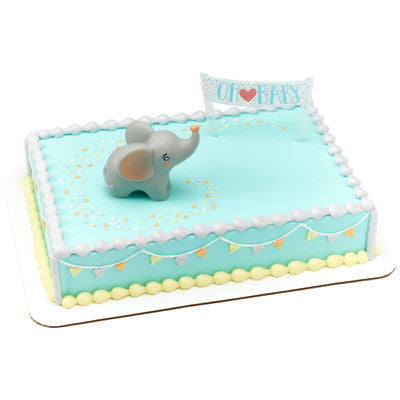 elephant cake topper girl baby shower