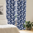 thumbnail image 3 of Ambesonne Floral 4-Panel Curtains, Blooming Clove Flowers Art, 56"x95", Night Blue Cream, 3 of 4