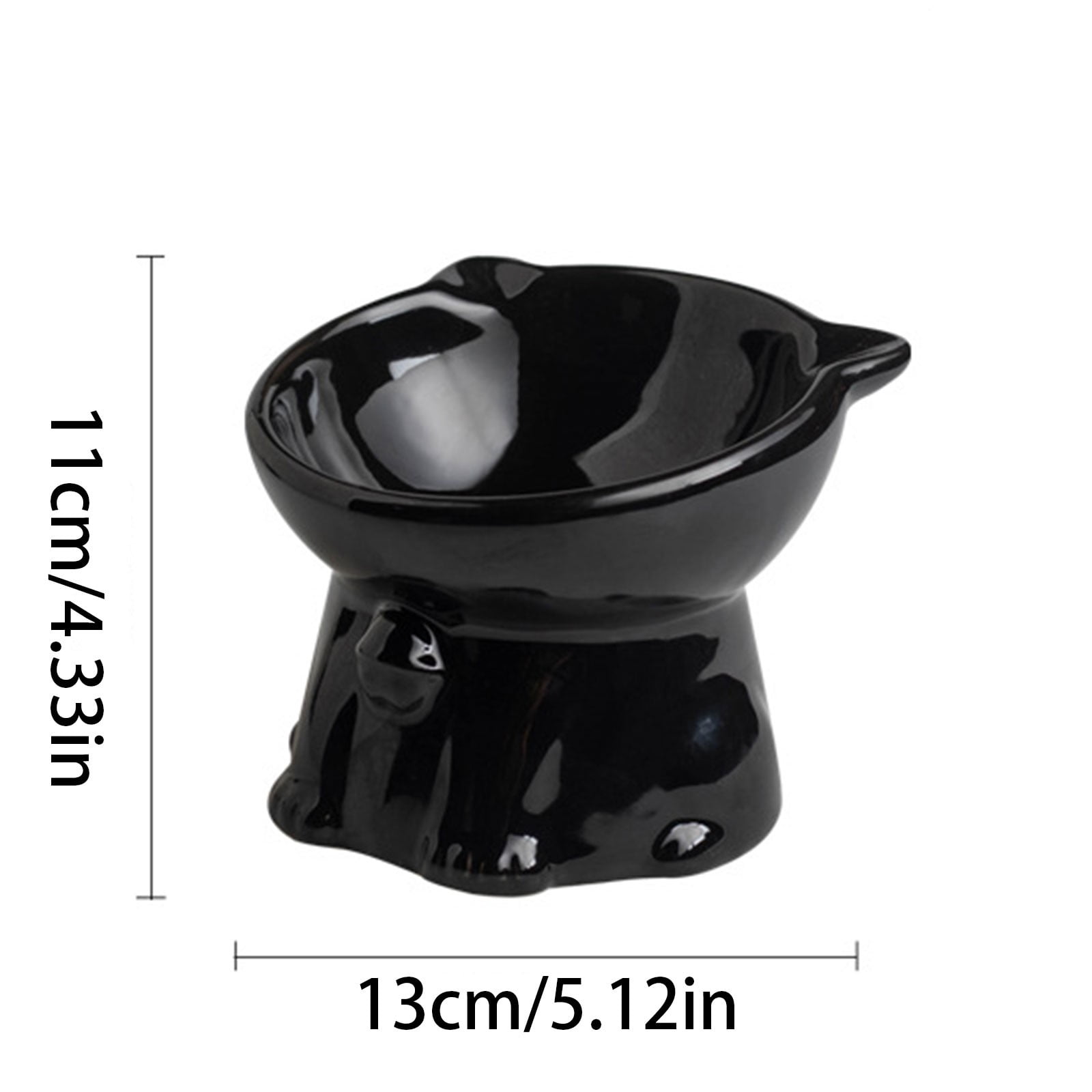 Elevated Ceramic Cat Bowl Anti Vomiting Whisker Friendly Pet Food Water Dish Wide Shallow Feeding Bowl Neck Protection Design for Cats Small Pets Healthy Dining Feeder Dish