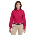 thumbnail image 1 of Harriton Ladies' Foundation 100% Cotton Long-Sleeve Twill Shirt with&nbsp;Teflon™ - M581W, 1 of 4