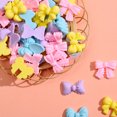 thumbnail image 2 of 100 Uds. Bowknot DIY, dijes con parte posterior plana, para DIY, accesorio para manualidades con pinza para el pelo para cubierta de teléfono, morado, azul, rosa y amarillo, 2 of 5