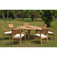 thumbnail image 5 of Grade-A Teak Dining Set: 7 Seater 8 Pc: 72" Round Table And 7 Vellore Stacking Arm Chairs Outdoor Patio WholesaleTeak #51VL1708, 5 of 6