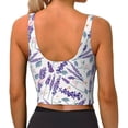 thumbnail image 3 of Fotbe Lavender Flowers Pattern Womens' Sports Bra Longline Wirefree Padded with Medium Support Sports Moisture-Wicking Workou Vest,Tank Top-XX-Large, 3 of 9