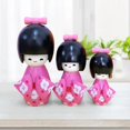 thumbnail image 3 of 3 piezas de madera japonesa muñeca hecha a muñeca figura coleccionable regalo muñecas muñeca estatuil para decoración de mesa adornos navideños yotijar muñecas japonesas, 3 of 8