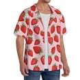thumbnail image 2 of Pofeuu Strawberries Print Mens Casual Short Sleeve Shirts Beach Summer Spread Collar Pocket Tops Men's Casual Short-sleeved Shirt-Large, 2 of 5