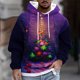 thumbnail image 1 of Sudadera con capucha para hombre, estilo casual, con cuello redondo, estampado de árbol de Navidad, manga larga, blusa de poliéster, 1 of 5