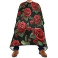 thumbnail image 2 of JSTEL Vintage Rose Flowers Floral Waterproof Barber Cape for Men Women Beard Shaving Bib Apron Professional Hair Cutting Cloth, 65 x 55 inch, 2 of 6
