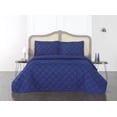 thumbnail image 3 of Embroidery Luxury Hotel Series King Size Bed Cover, Microfiber Soft Decoration for Country Master and Guest Bedroom Accessories Decorative 3 Piece Coverlet Set with 2 Pillow Shams, Blue, by Ambesonne, 3 of 4