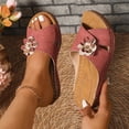 thumbnail image 7 of Bkhluea Women Wedge Slide Sandals Open Toe Flower Decor Slip On Shoes for Summer Daily Walking Casual Outdoor Beach Travel, 7 of 7