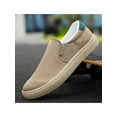 thumbnail image 4 of MAWCLOS Mens Loafers Slip On Sneakers Low Top Flats Men's Canvas Shoe Work Comfortable Round Toe Walking Shoes Khaki 10, 4 of 9