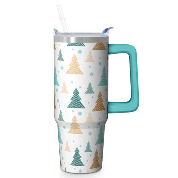 30 Oz Red And Green Plaid Tumbler With Handle, Christmas Coffee Mug, Holiday Gifts