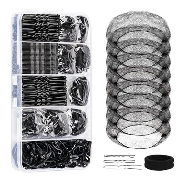 260pcs Ballet Bun Hair Styling Kit with Elastic Bands and Hairpins for Women