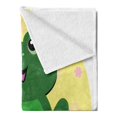 thumbnail image 2 of Frogs Soft Flannel Fleece Throw Blanket, Childish Concept Amphibian Animal and Dragonfly, Cozy Plush for Indoor and Outdoor Use, 50" x 60", Green Yellow, by Ambesonne, 2 of 5