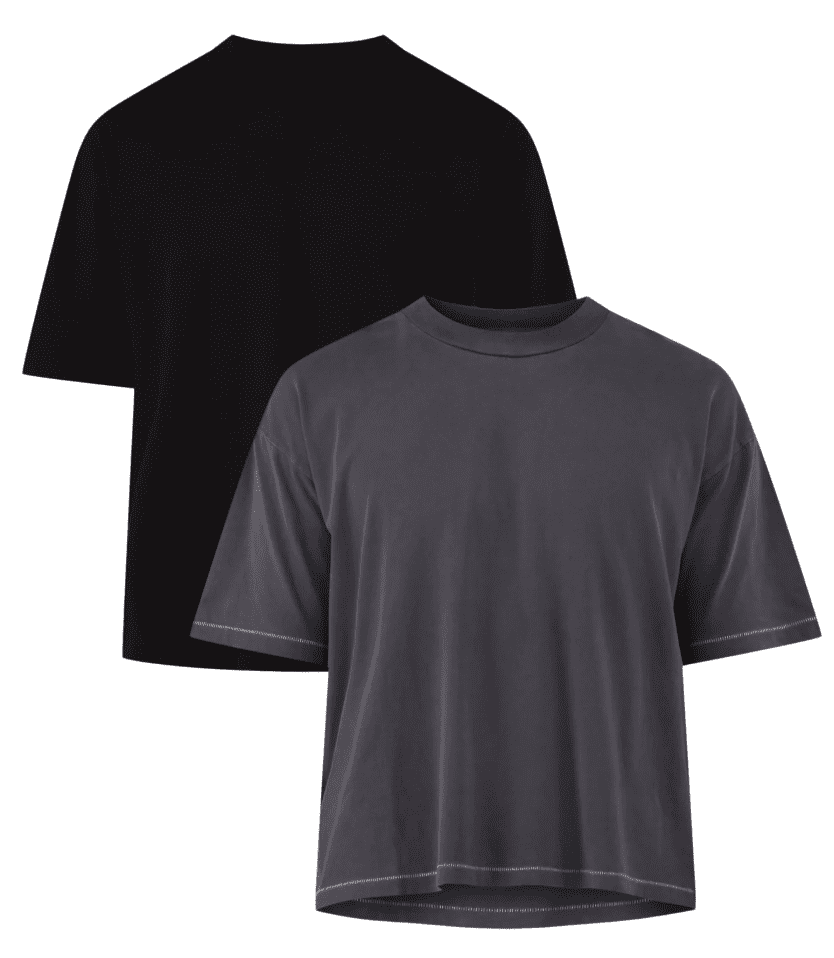 No Boundaries Cotton Oversized Cropped Tee with Short Sleeves, 2