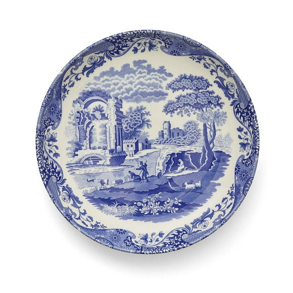 Spode Blue Italian Pasta Serving Bowl | 12 Inch Serving Bowl for Pasta and Salad | Made in England from Fine Porcelain | Blue/White | Microwave and Dishwasher Safe