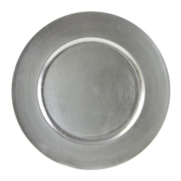 10 Strawberry Street Lacquer Round Charger Plate in Silver (Set of 6)