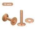 thumbnail image 3 of Uxcell 10 Set 10x3.3x21mm Solid Copper Rivets and Burrs Leather Fastener, Copper Tone, 3 of 5