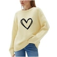 thumbnail image 1 of FMFYFH Chandails de la Saint-Valentin pour Femmes Grande Taille, Coupe Ample, Mignon Imprimé « Love », Chandail Graphique, Haut Décontracté à Col Rond, 1 of 6