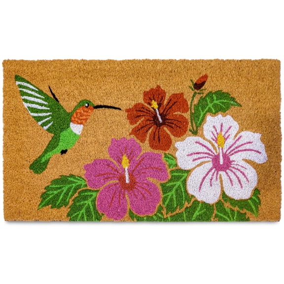 MAINEVENT Hummingbird Doormat Coir 30x17 Inch, Garden Outdoor Welcome Mat for Outside