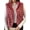 Red, variant on Stand Collar Zip Up Fuzzy Checkered Vest Jacket, Sleeveless Warm Plush Outerwear, Casual Winter Thermal Sleeveless Coat For Daily Outdoor Street Cold Weather Wear