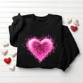 thumbnail image 4 of Womens Valentines Day Gifts Soft Heart Tee Hoodless Round Neck Pullover Shirts Casual Long Sleeved Top ECG Love Tees Comfy Romance Outfits Classic Couple Clothes, 4 of 6