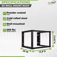 thumbnail image 4 of NavePoint 6U Wall Mount Rack - Server Rack for 19 Inch IT Equipment Open Frame Rack –  Network Rack for AV & Server Equipment 16” Deep Rack, Black, 4 of 4