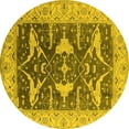 thumbnail image 1 of Ahgly Company Indoor Round Oriental Yellow Industrial Area Rugs, 4' Round, 1 of 4