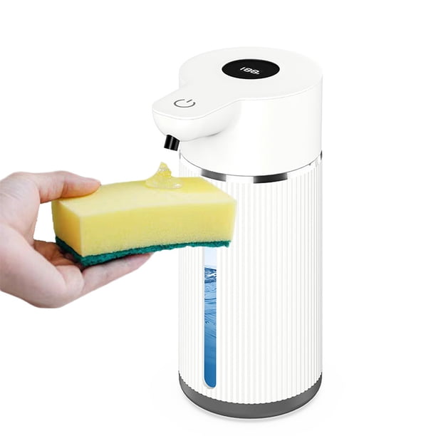 Dispensador de jabón automático sin contacto, volumen para líquido espeso y fino, dispensador de jabón de manos a batería, dispensador de jabón para platos para cocina y baño, dispensador de jabón