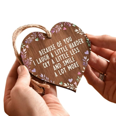 

PERZOE Mother Day Sign Plaque Touching Words Sentence Curved Meaningful No Thorns Clear Printing Show Gratitude Thank You Hear Print Mother Day Wood Pendant Mother Gift