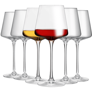 Wine Glasses ,Crystal Red Wine Glass Set,Long Stem Wine Glasses,Clear Lead-Free (18.5oz,6 Pack)