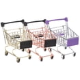 thumbnail image 1 of WORGEOUS Carritos de compras en miniatura para supermercado, almacenamiento de escritorio para niñas, soporte para esponja de maquillaje, 3 uds., 1 of 9
