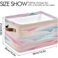 Bestwell Striped Rainbow Pattern Storage Box Bins with Durable Leather