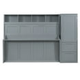 thumbnail image 6 of New Queen Size Murphy Bed Wall Bed with Closet and Drawers,Gray, 6 of 10