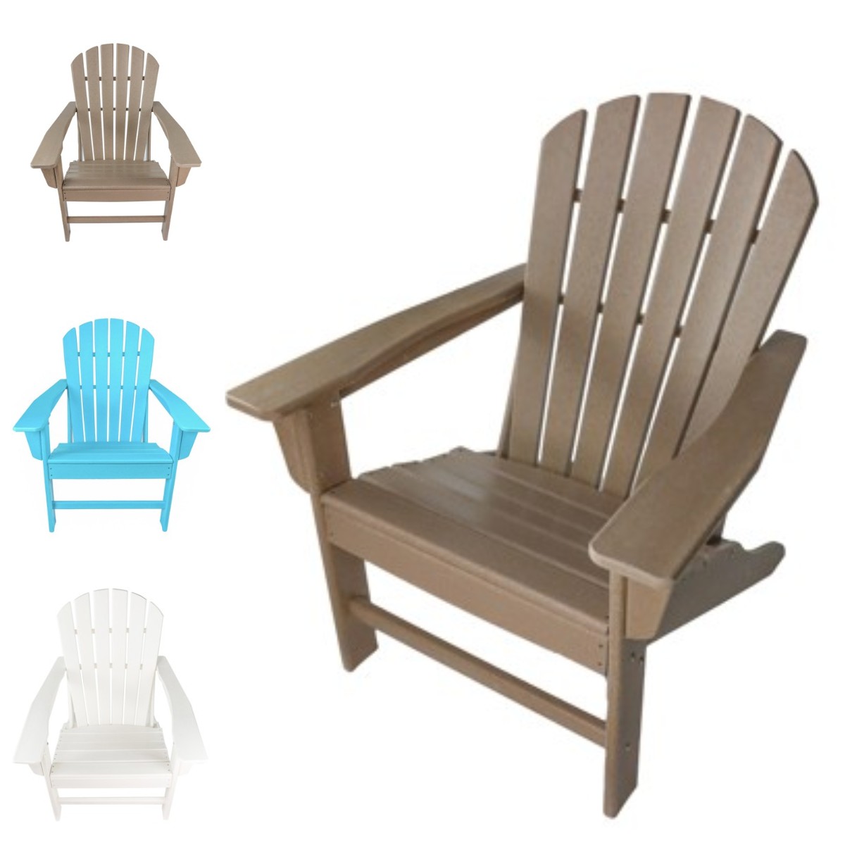 Adirondack Chair Plastic Weather Resistant, Patio Chairs, 350 lbs