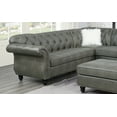 thumbnail image 3 of Contemporary Modern Living Room Sectional Sofa Set Slate Grey Beatheable Leatherette Tufted Loveseats Armless Chair Corner Wedge 4pc Set, 3 of 7