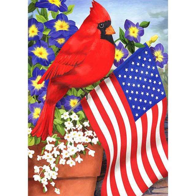 5D DIY bandera pájaro completo redondo diamante pintura mosaico abstracto Kits pared imagen Hugtrwg Para estrenar