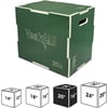 Yes4All 3-in-1 Wooden Plyo Box, Non Slip Surface with Hex Grip, Three Different Height, 24" 20" 16", Green Color