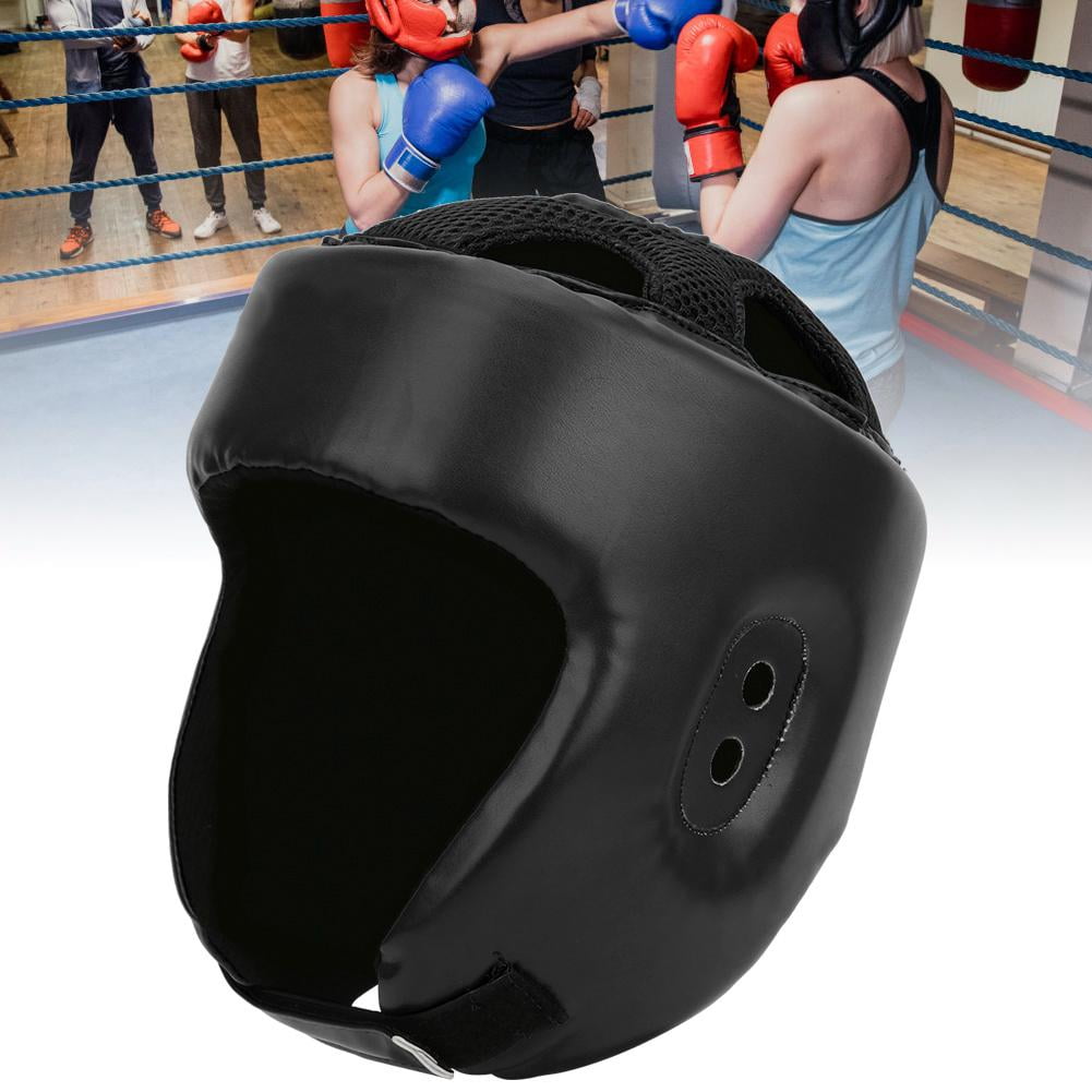 YOUTHINK Boxing Helmet PU Leather Adjustable Head Guard Sanda