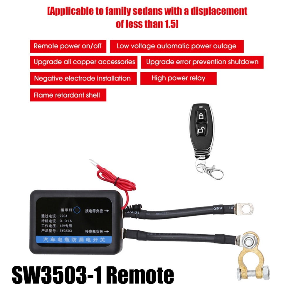 Car Truck Remote Battery Disconnect Switch 12V 260A Switch Automatic Power Off