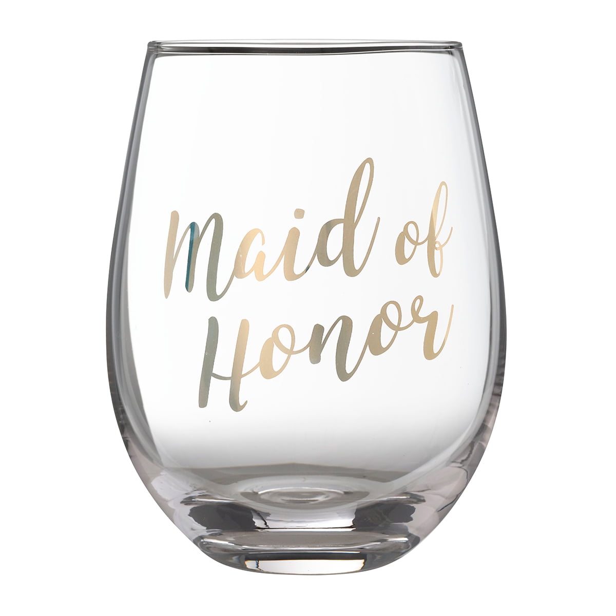 Gold Bride Stemless Wine Glass Height 4.75-Inch 