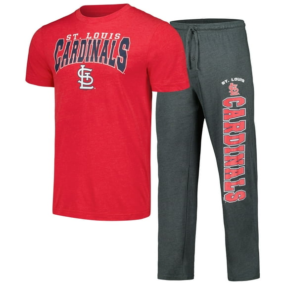 Men's Concepts Sport Charcoal/Red St. Louis Cardinals Meter Top & Pants Sleep Set