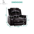 thumbnail image 5 of Katie Leather Recliner Sofa Set, Manual Recliner Sofa Couch - Living Room Furniture Set, Leather Reclining Sofa Recliner Couch for Office Home, Living Room Sofa Recliners, Air Leather, Espresso, 5 of 8