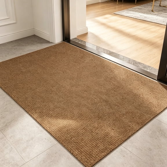 WANLISELL 3' x 5' Front Door Mat, Indoor Outdoor Entrance Mat with Rubber Backing, Doormat for Entryway, Patio, Home, Brown