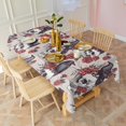 thumbnail image 3 of Beige Skull Crow Flower Pattern Rectangle Tablecloth 60"x120",Waterproof Polyester Rectangle Table Cloth, Wipeable Spillproof Polyester Tablecloth for Dining, Camping, Indoor and Outdoor, 3 of 6