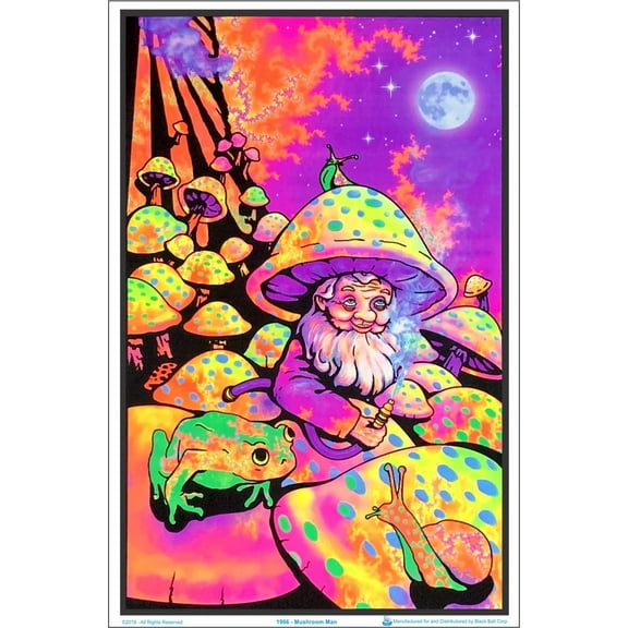 Mushroom Man Blacklight Poster 24" x 36"