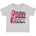 thumbnail image 3 of Inktastic Breast Cancer Awareness We Wear Pink in October Girls Toddler T-Shirt, 3 of 5