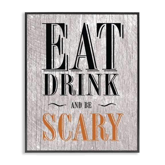 Stupell Industries Cottage Eat Drink and Be Scary Black Framed Giclee Art, 11 x 14, by Lil' Rue